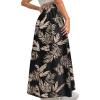 imageAvanova Women Boho Floral Slit Maxi Skirt Split Thigh High Waisted Long Sexy SkirtBlack Brown
