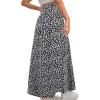 imageAvanova Women Boho Floral Slit Maxi Skirt Split Thigh High Waisted Long Sexy SkirtBlack C