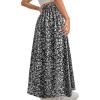 imageAvanova Women Boho Floral Slit Maxi Skirt Split Thigh High Waisted Long Sexy SkirtBlack D