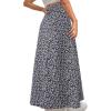 imageAvanova Women Boho Floral Slit Maxi Skirt Split Thigh High Waisted Long Sexy SkirtBlack White