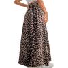 imageAvanova Women Boho Floral Slit Maxi Skirt Split Thigh High Waisted Long Sexy SkirtDark Brown Leopard