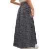 imageAvanova Women Boho Floral Slit Maxi Skirt Split Thigh High Waisted Long Sexy SkirtFloral Black