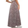imageAvanova Women Boho Floral Slit Maxi Skirt Split Thigh High Waisted Long Sexy SkirtFloral Brown
