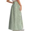imageAvanova Women Boho Floral Slit Maxi Skirt Split Thigh High Waisted Long Sexy SkirtFloral Green