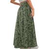 imageAvanova Women Boho Floral Slit Maxi Skirt Split Thigh High Waisted Long Sexy SkirtGreen Floral