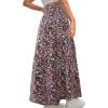 imageAvanova Women Boho Floral Slit Maxi Skirt Split Thigh High Waisted Long Sexy SkirtMulti