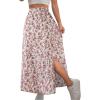imageAvanova Women Boho Floral Slit Maxi Skirt Split Thigh High Waisted Long Sexy SkirtPink Floral