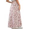 imageAvanova Women Boho Floral Slit Maxi Skirt Split Thigh High Waisted Long Sexy SkirtPink Floral