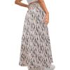 imageAvanova Women Boho Floral Slit Maxi Skirt Split Thigh High Waisted Long Sexy SkirtStripe Apricot