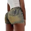 imageAvanova Women Denim Mini Skirt Jean Skort Sexy High Waisted Asymmetrical Stretch Short SkirtsGrey