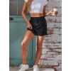 imageAvanova Women Drawstring Sweat Skirt Mini Skort Elastic High Waisted Short SkirtBlack