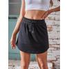 imageAvanova Women Drawstring Sweat Skirt Mini Skort Elastic High Waisted Short SkirtBlack