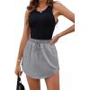 imageAvanova Women Drawstring Sweat Skirt Mini Skort Elastic High Waisted Short SkirtDark Grey