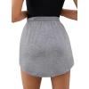 imageAvanova Women Drawstring Sweat Skirt Mini Skort Elastic High Waisted Short SkirtDark Grey