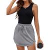 imageAvanova Women Drawstring Sweat Skirt Mini Skort Elastic High Waisted Short SkirtDark Grey