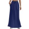 imageAvanova Women High Waisted Mermaid Skirt Drawstring Pocket Maxi Long SkirtBlue