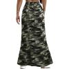 imageAvanova Women High Waisted Mermaid Skirt Drawstring Pocket Maxi Long SkirtCamo Green