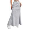 imageAvanova Women High Waisted Mermaid Skirt Drawstring Pocket Maxi Long SkirtGrey