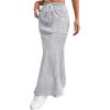 imageAvanova Women High Waisted Mermaid Skirt Drawstring Pocket Maxi Long SkirtGrey