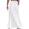 imageAvanova Women High Waisted Mermaid Skirt Drawstring Pocket Maxi Long SkirtWhite