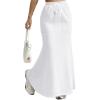 imageAvanova Women High Waisted Mermaid Skirt Drawstring Pocket Maxi Long SkirtWhite