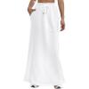 imageAvanova Women High Waisted Mermaid Skirt Drawstring Pocket Maxi Long SkirtWhite