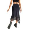 imageAvanova Women Mesh Asymmetrical Mermaid Midi Skirt High Waist Fishtail Long SkirtBlack