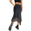 imageAvanova Women Mesh Asymmetrical Mermaid Midi Skirt High Waist Fishtail Long SkirtBlack a