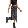 imageAvanova Women Mesh Asymmetrical Mermaid Midi Skirt High Waist Fishtail Long SkirtFloral Black B