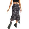 imageAvanova Women Mesh Asymmetrical Mermaid Midi Skirt High Waist Fishtail Long SkirtFloral Black B