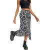 imageAvanova Women Mesh Asymmetrical Mermaid Midi Skirt High Waist Fishtail Long SkirtFloral Black C