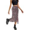 imageAvanova Women Mesh Asymmetrical Mermaid Midi Skirt High Waist Fishtail Long SkirtFloral Muticolor