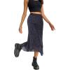 imageAvanova Women Mesh Asymmetrical Mermaid Midi Skirt High Waist Fishtail Long SkirtFloral Purple