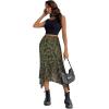imageAvanova Women Mesh Asymmetrical Mermaid Midi Skirt High Waist Fishtail Long SkirtGreen Flower 12