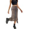 imageAvanova Women Mesh Asymmetrical Mermaid Midi Skirt High Waist Fishtail Long SkirtKhaki Leopard