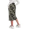 imageAvanova Women Slit Midi Skirt High Waisted Split Summer Casual Drawstring Pockets Sweat SkirtCamo Green