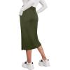 imageAvanova Women Slit Midi Skirt High Waisted Split Summer Casual Drawstring Pockets Sweat SkirtOlive Green