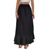 imageAvanova Womens Slit Split Ruffle Long Skirts High Waisted Summer Flowy Maxi SkirtsBlack