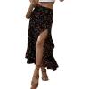 imageAvanova Womens Slit Split Ruffle Long Skirts High Waisted Summer Flowy Maxi SkirtsBlack Floral