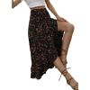 imageAvanova Womens Slit Split Ruffle Long Skirts High Waisted Summer Flowy Maxi SkirtsBlack Floral