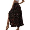 imageAvanova Womens Slit Split Ruffle Long Skirts High Waisted Summer Flowy Maxi SkirtsBlack Floral