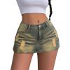 imageAvanova Women Denim Mini Skirt Jean Skort Sexy High Waisted Asymmetrical Stretch Short SkirtsGrey Blue