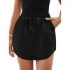 imageAvanova Women Drawstring Sweat Skirt Mini Skort Elastic High Waisted Short SkirtBlack P