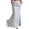 imageAvanova Women High Waisted Mermaid Skirt Drawstring Pocket Maxi Long SkirtGrey