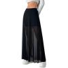 imageAvanova Womens Sheer Mesh High Waist Maxi Skirts A Line Flowy Layered Long SkirtBlack