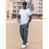 imageTapata Mens 283032 Fleece Lined Corduroy Cargo Pants Heavyweight Baggy Sweatpants Casual Elastic Waist SlacksDark Grey