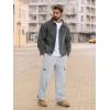 imageTapata Mens 283032 Fleece Lined Corduroy Cargo Pants Heavyweight Baggy Sweatpants Casual Elastic Waist SlacksLight Grey