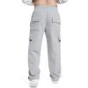 imageTapata Mens 283032 Fleece Lined Corduroy Cargo Pants Heavyweight Baggy Sweatpants Casual Elastic Waist SlacksLight Grey