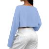 imageAvanova Women Off Shoulder Boat Neck Crop Tops Long Sleeves Oversized Loose Tee ShirtsBaby Blue