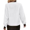 imageAvanova Bow Tie Neck Blouse Bishop Long Sleeve Shirts Work Business Dressy Casual TopsWhite a